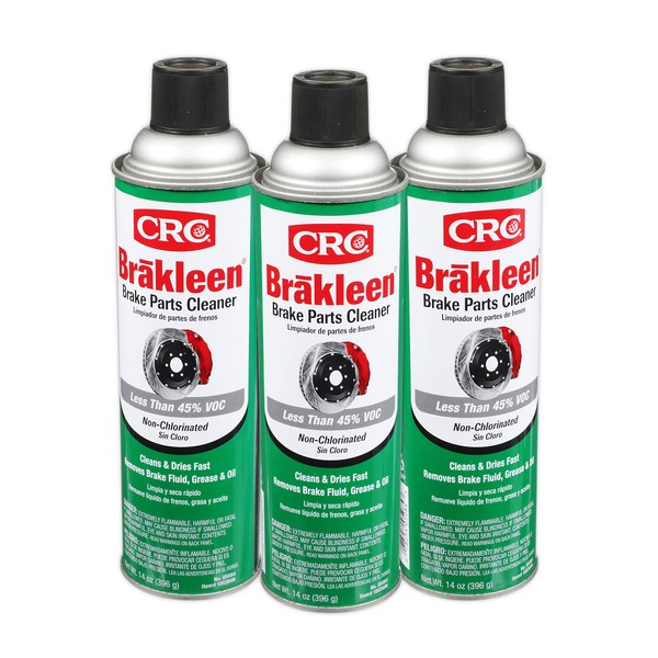 CRC 05084 BRAKLEEN Brake Parts Cleaner - Non-Chlorinated - 14 Wt Oz - 3-Pack