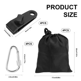 NCTNCX Portable Weight Bag 4 Weight Bags and 4 Carabiners, 4 Clips, Tablecloth Weights for Outdoor, Curtain Weights Outdoor, Sandbag Weight for Camping Tablecloth Outdoor Curtains