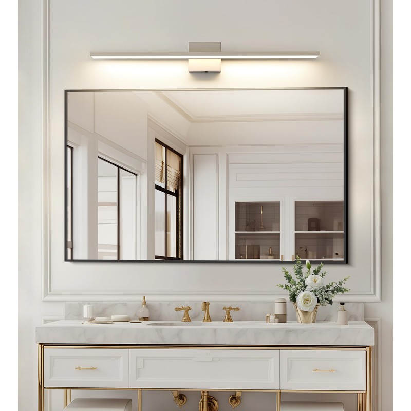 JUSHENG Brushed Nickel Vanity Lights for Bathroom Light Fixtures 5CCT