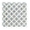 Carrara White Italian (Bianco Carrara) Marble Florida Flower Mosaic Tile