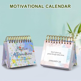 ZEEYUAN Daily Inspirational Desk Calendar Inspirational Quotes for Desk Decor Flip Motivational Calendar, Inspiration Gifts for Women,Cute Office Desk Accessories Office Decor for Women