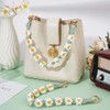 Beebeecraft 2Pcs Short Purse Chain Strap Daisy Flower Green Cotton