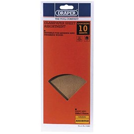 DRAPER 10 x GLASSPAPER SHEET ASSORTMENT 280 x 115MM