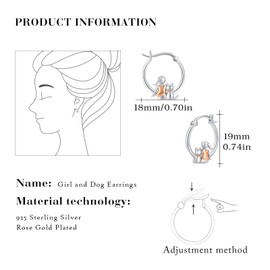 Hoop Earrings Girls, 925 Silver Girls and Dog/Cat/Horse Earrings Hoop Earrings Cat Jewellery Animal Cat Gifts for Women Children Ladies Cat Lovers, Sterling Silver, Created Zircon