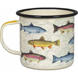 Gentlemen's Hardware - Fish Mug, Ideal for Camping, Hiking, & Backpacking, For Hot & Cold Beverages, Easy to Clean, Convenient (17oz, Cream)