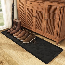tchdio Extra Large Boot Tray Rubber Boot Tray, Non Slip Shoe Tray for Entryway, Multipurpose Boot Mat Tray, Durable Entryway Mud Mat Tray for Front Door Mat, 16x47.5 Inches