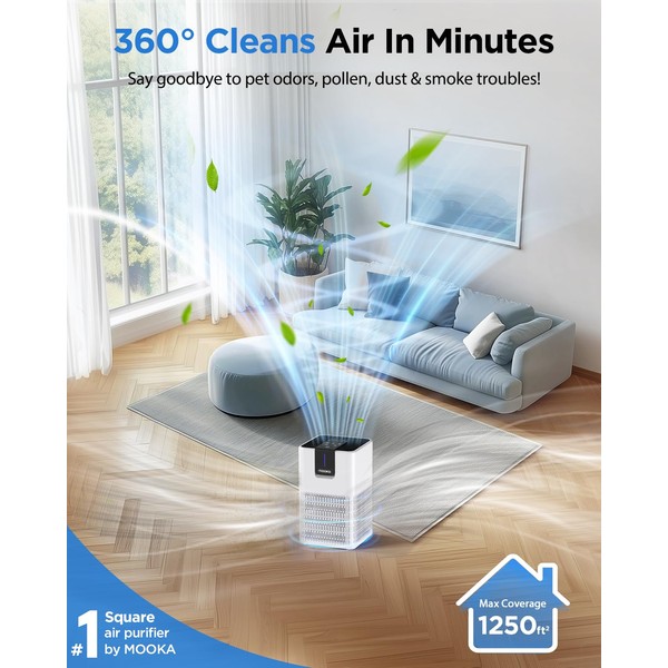 MOOKA Air Purifiers for Home Large Room Up to 1250