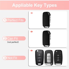 KERUIPAI for Kia Key Fob Cover with Keychain, Key Case Protection Shell Compatible with Kia Cerato Ceed Forte NIRO Sorento Seltos Sportage Soul Telluride (Model 1, Pink)