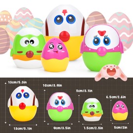 VodeDrge Nesting Easter Eggs Toy, Easter Basket Stuffers for Toddler, Easter Baskets Stacking Toy for Kids, Matching & Sorting Toys, Toddler Toys for 2 3 Year Old Boys Girl, Baby Toys for 18 Months