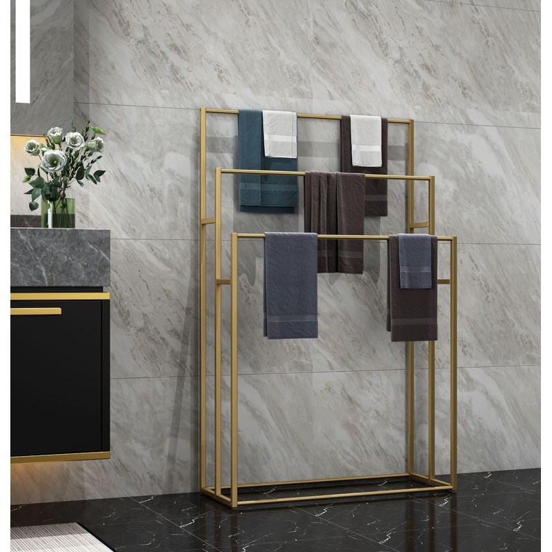 NEICELLE 3 Tier Standing Towel Rack - Extra Wide Large