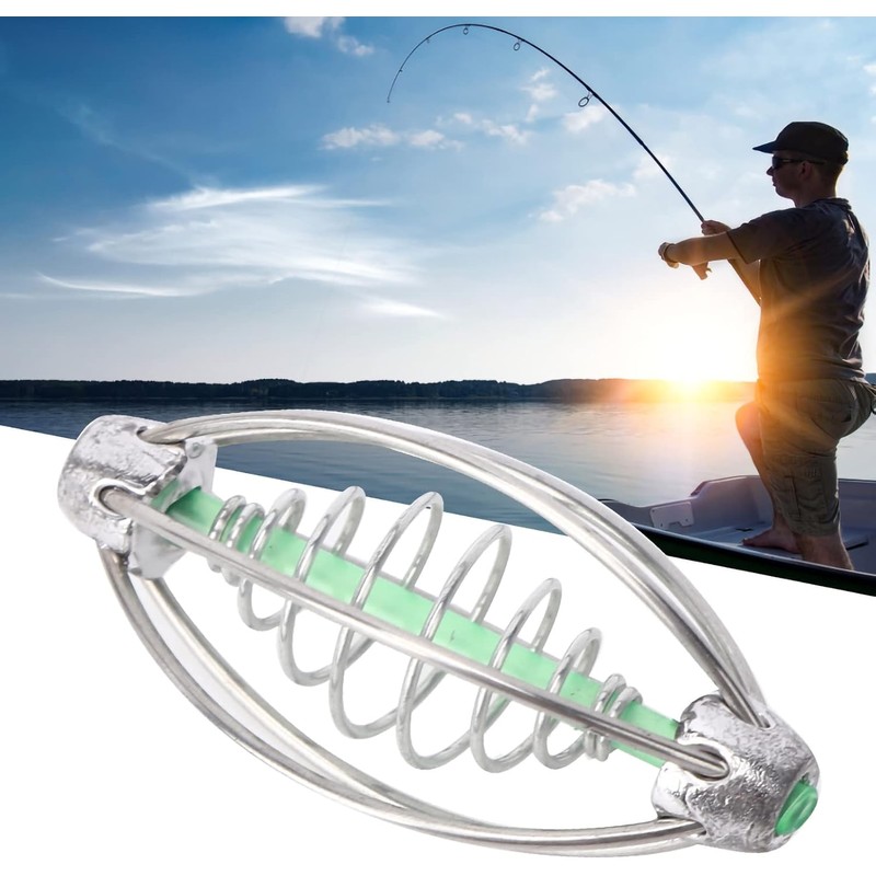 Trampa Cebo de Acero Inoxidable con Resorte para Pesca Familiar