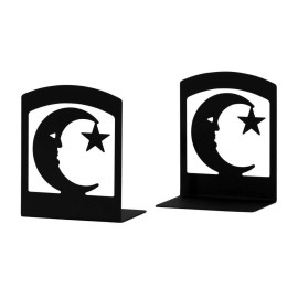 Village Wrought Iron Wrought Iron Moon & Star - Book Ends pair 6.25" Made in USA