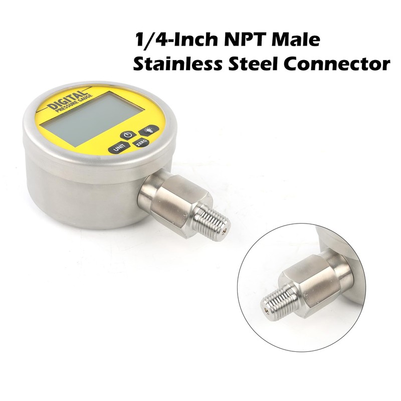IMELBUFF 10000 PSI Digital Hydraulic Pressure Gauge Pressure Sensor 1/4-Inch