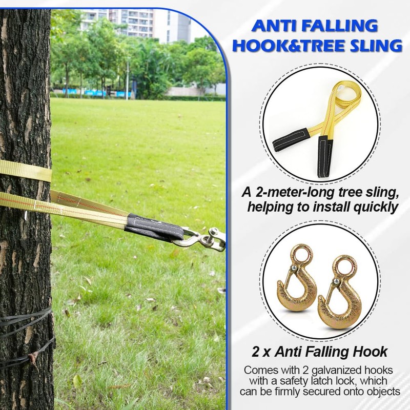 Zipline Tensioning Kit, Cable Winch Puller with Cable Grip Steel