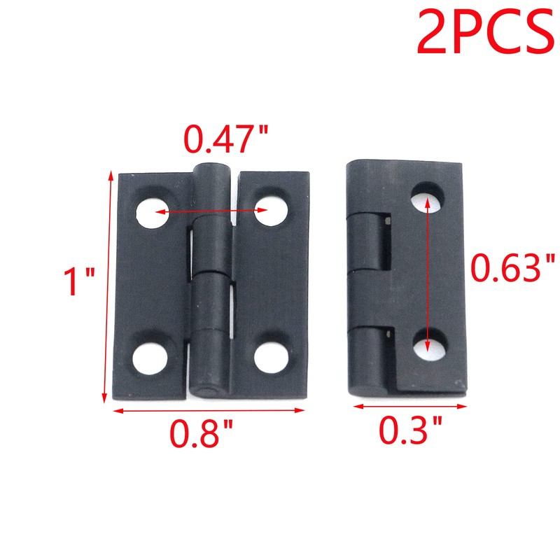 MY MIRONEY 2-Pack Mini Solid Brass Hinges Black Foldable Butt