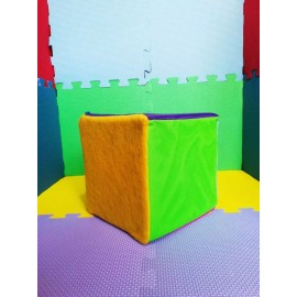 Castillo Didáctico Cubo De Texturas,  20x20cm. Didáctico, 6 Texturas Diferentes