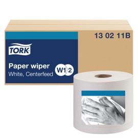 Tork Paper Wiper Centerfeed White W1/W2, Multipurpose, 2 x 800 Sheets,130211B