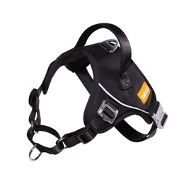 DF No Pull Step-in Martingale Dog Harness, Help Every Step Without Choking, Reflective & Adjustable, Front Clip Harness with Control Handle & Tactical Metal Buckle, Black, 1", Front Chest 14.4"-18.0"