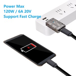 RIIEYOCA 90 Degree USB 3.1 GEN 2 Male to Type-C Female Adapter for 120W Fast Charging and 10Gbps Lightning Transfer,USB A to USB C 3.1 Converter，2Pcs（U+D