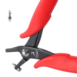 GOLD DEER 1.5mm Short-Jaw Metal Hole-Punch Pliers Small Round Hole Punch Pliers One Replacement Pins for Soft Metals Sheet Metal Jewelry Making Tool with PVC Handles for Handcraft Work DIY Hand Tool