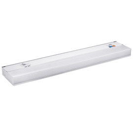 Maxxima 18 in. Hardwired LED Under Cabinet Light - 750 Lumens, 5 CCT, Color Temperature Slide Control, 2700K/3000K/3500K/4000K/5000K, Kitchen and Indoor Lighting Fixture, White, On/Off Switch, ETL