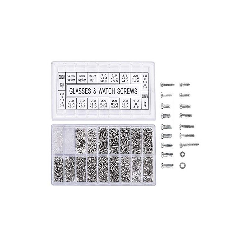Yosoo - 1000 Piezas Micro Tornillos de Acero Inoxidable Tuercas