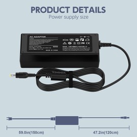 12V AC Power Cord Adapter for Sceptre Monitor, Sceptre EC Series Monitor 35" 32" 30" 27" 24" 22" 20" 19" 15" 13.5" E225W E205W E248W E278W E275W C305W C328W Screen LED LCD TV Power Supply Cord