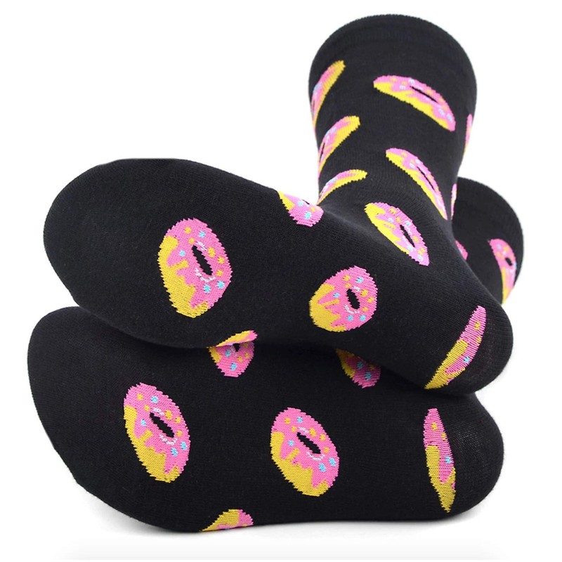 Urban-Peacock Men's Novelty Socks - Multiple Patterns! (Donuts - Black,
