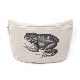 Custom Canvas Makeup Bag Toad Vintage Look Animals Wild School Supplies Pencil Tote Pouch 9x6 Inches Natural Design Only