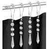 Yapicoco Shower Curtain Hooks Rings for Bathroom, 12PCS Gemstone Crystal