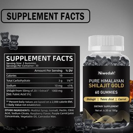 Cordyceps & Shilajit Gold Gummies – 60 Gummies | Rich in Fulvic Acid, Minerals & Carrot Extract | Daily Supplement for Energy, Vitality & Wellness