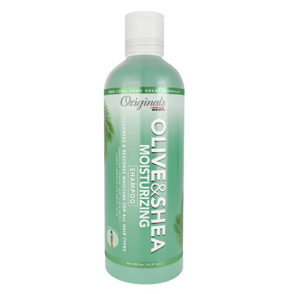 Originals by Africa's Best Olive Oil Shampoo, Formulated With Extra Virgin Olive Oil, Moisturizes, Stimulates Thinning Hair, Revitalizes Dry, Itchy Scalp, 12 oz