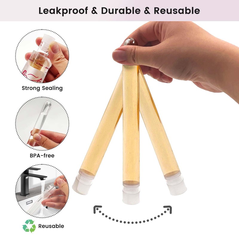 Daily Treasures 65pcs Discreet Tampon Flask Set-20 Reusable Tube Flasks(15ml)