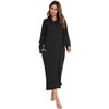 Veseacky Women's Casual Loungewear Zipper Hoodie Long Pajamas Robe with