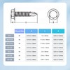 MateIJS (100PCS)#8x2 Self Drilling Screws, 410 Stainless Steel Hex Washer