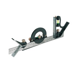 Dapetz ® Precision Engineer Combination Square Set Ruler Protractor 180 Degrees Metric Includes Scriber and High Quality Vials Stainless Steel, 300mm Blade Marked in Metric and Imperial Graduations