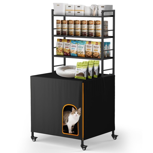 Lekereise Cat Litter Box Enclosure, Large Hidden Litter Box Furniture