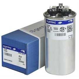 Nordyne 621635-45 + 5 uf MFD 370 Volt VAC Genteq Replacement Round Dual Run Capacitor