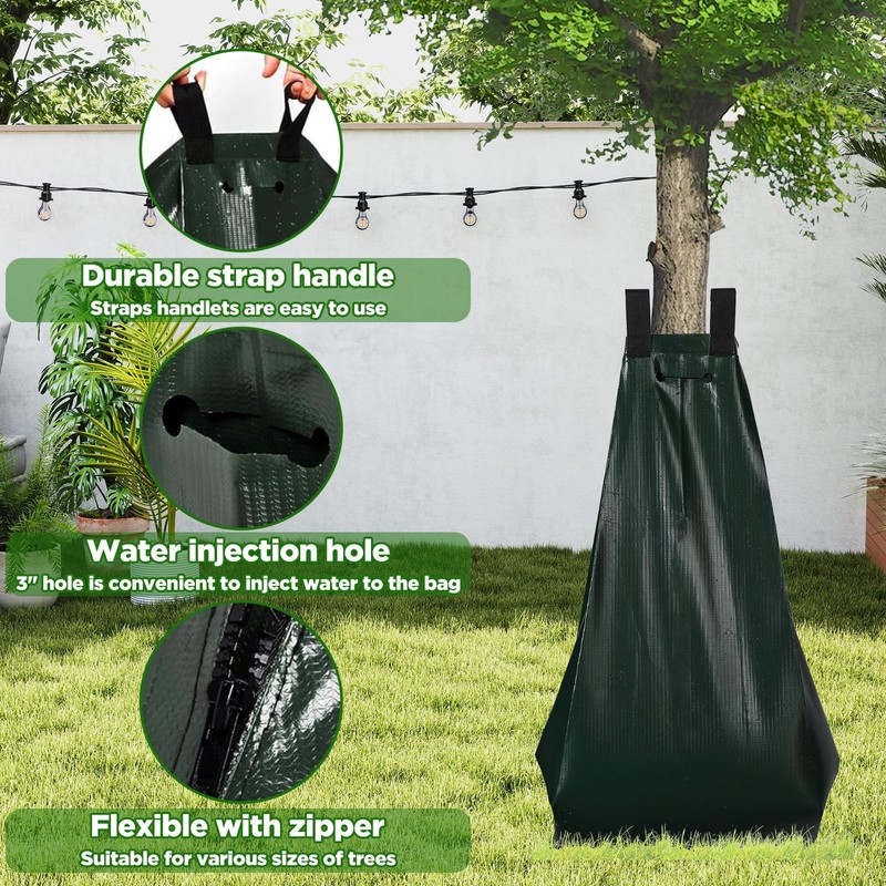 2 Pack Tree Watering Bags, 20 Gallon Reusable Heavy Duty
