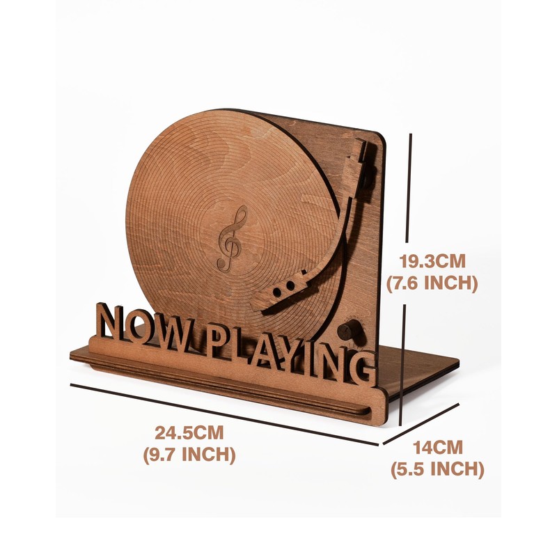 BS-VOG Now Playing Vinyl Record Stand, Spiral Groove Texture LP