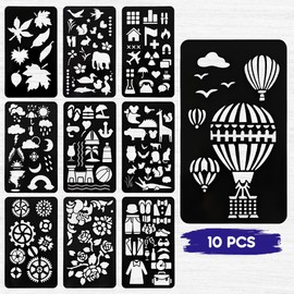 Drawing Stencil Set for Kids Toddlers Preschool and Up - Arts and Crafts for Girls and Boys, 10 Pieces Design and Coloring Stencils to Boost Talent, Creativity and Imagination