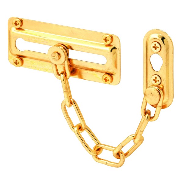 Prime-Line MP4016-2 Chain Door Lock, 3-7/16 in, Stamped Steel Construction,