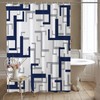 REZAYMRS Geometric Stripe Shower Curtain with 12 Hooks, 72''x72'' Waterproof