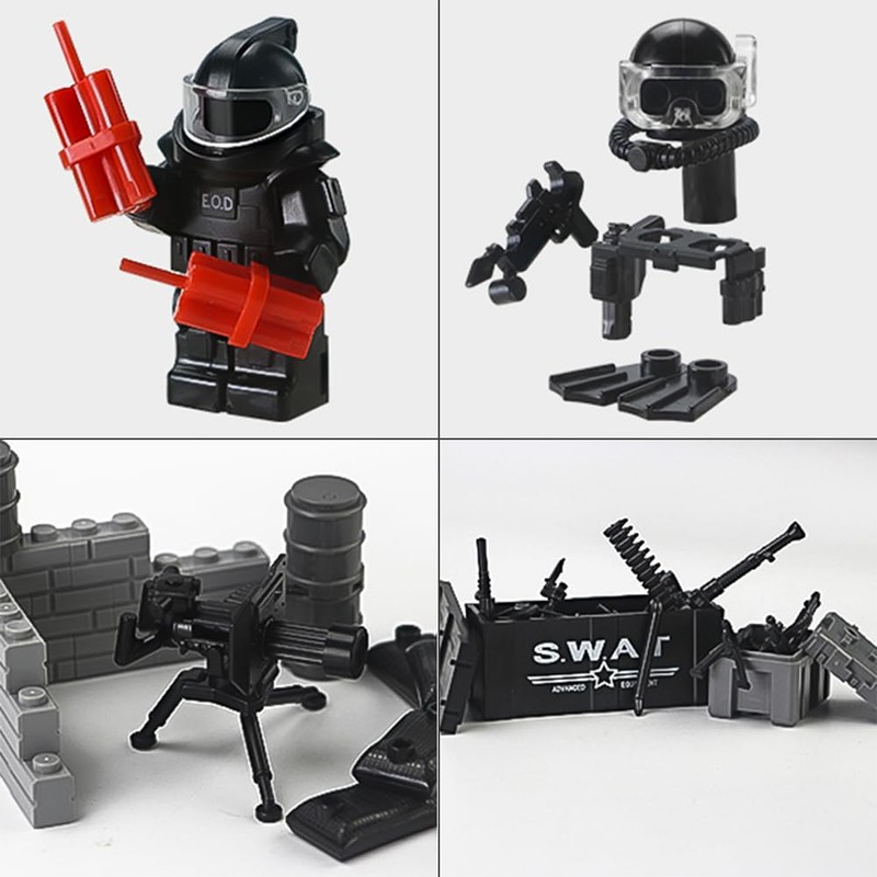 SWAT Gear Weapons Pack City Police Team with Robot Dog