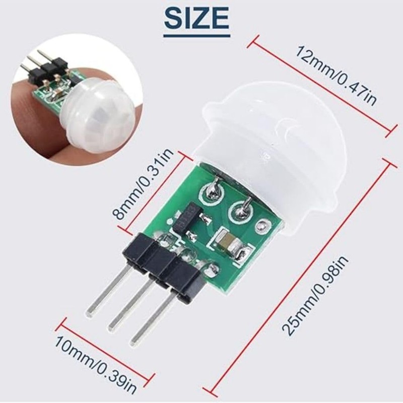 Quxyxso IR Human Sensor 5Pcs AM312 Mini Detector Module HC-SR312