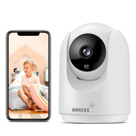 OOSSXX (2.7K Resolution) 2-Way Audio Indoor Security Camera Video Baby Monitor and Pet Monitor PTZ Nanny Cam Smart Wireless Cameras Home Video Surveillance