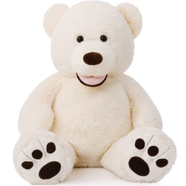 MorisMos Giant Teddy Bear with Big Footprints Big Teddy Bear Plush Stuffed Animals (Beige, 39 inches)