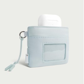 Comfyable Cute Puffy Coin Purse Pouch Change Holder For Women, Small Organizer with ID Window, Magnetic Closure, Water-repellent, Storage for Coin, Airpods, Lipstick, Card, Ice Blue