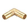 sourcing map 14 mm Barbed Brass Hose 90° Angled Pipe