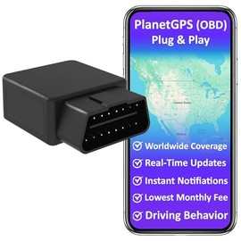 PlanetGPS (OBD) - Rastreador GPS OBD2 con diagnóstico OBDII para automóviles, camiones, flota, con cobertura mundial, requiere suscripción (a partir d